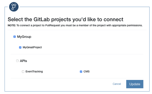 Choose which of your GitLab projects to add